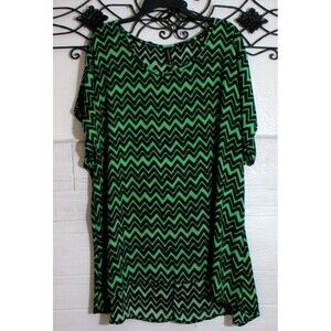 Massini Women's Top Size 3X Short Sleeve Multicolored Round Neck